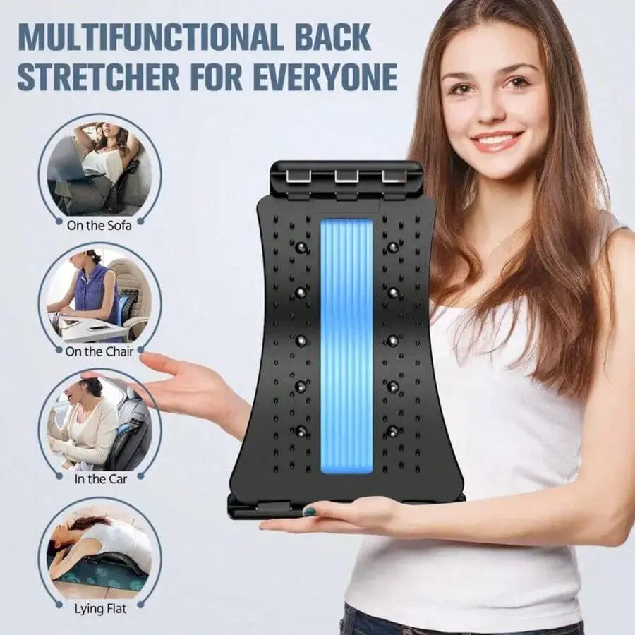 Back Stretcher for Back Pain Relief, Multi-Level Back Board, Lower and Upper Back Support for Herniated Disc