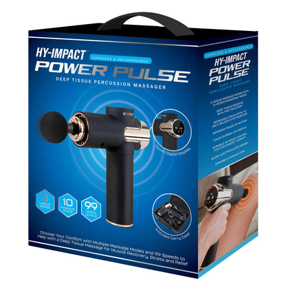 Power Pulse Deep Tissue Percussion Muscle Massager - Touch Control, 3 Modes, 99 Speeds & 10 Attachments