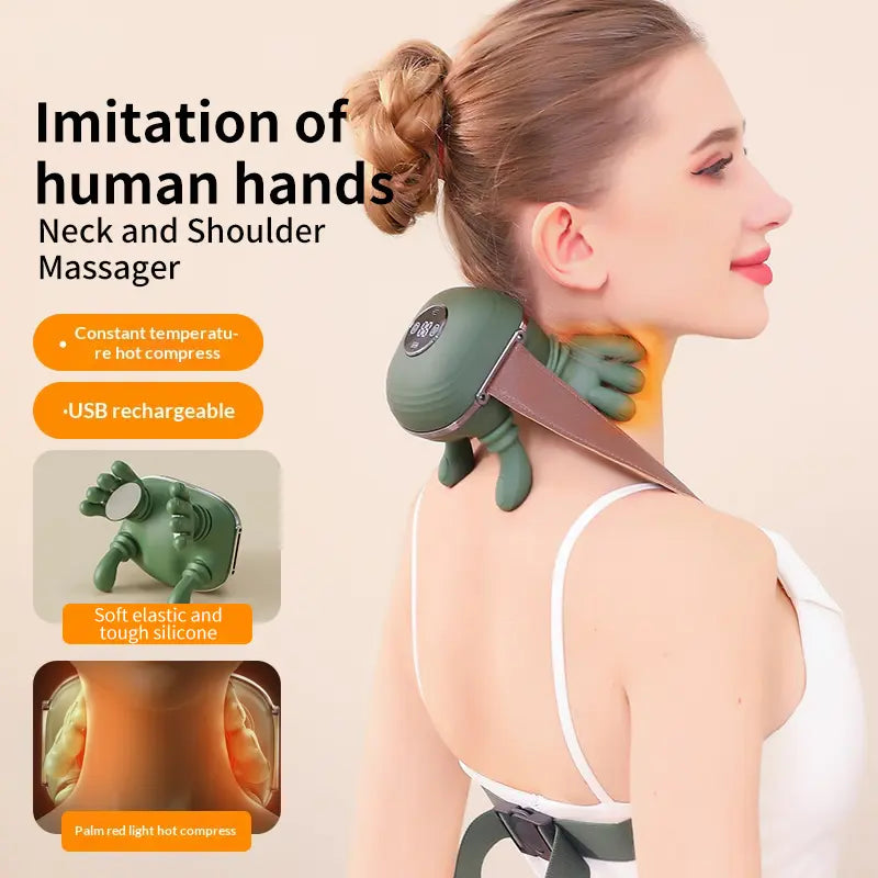 The Shoulder Hugger 3000: Your Portable Spa Buddy That Knows How to Knead Out Your Life's Regrets with a Warm Embrace!