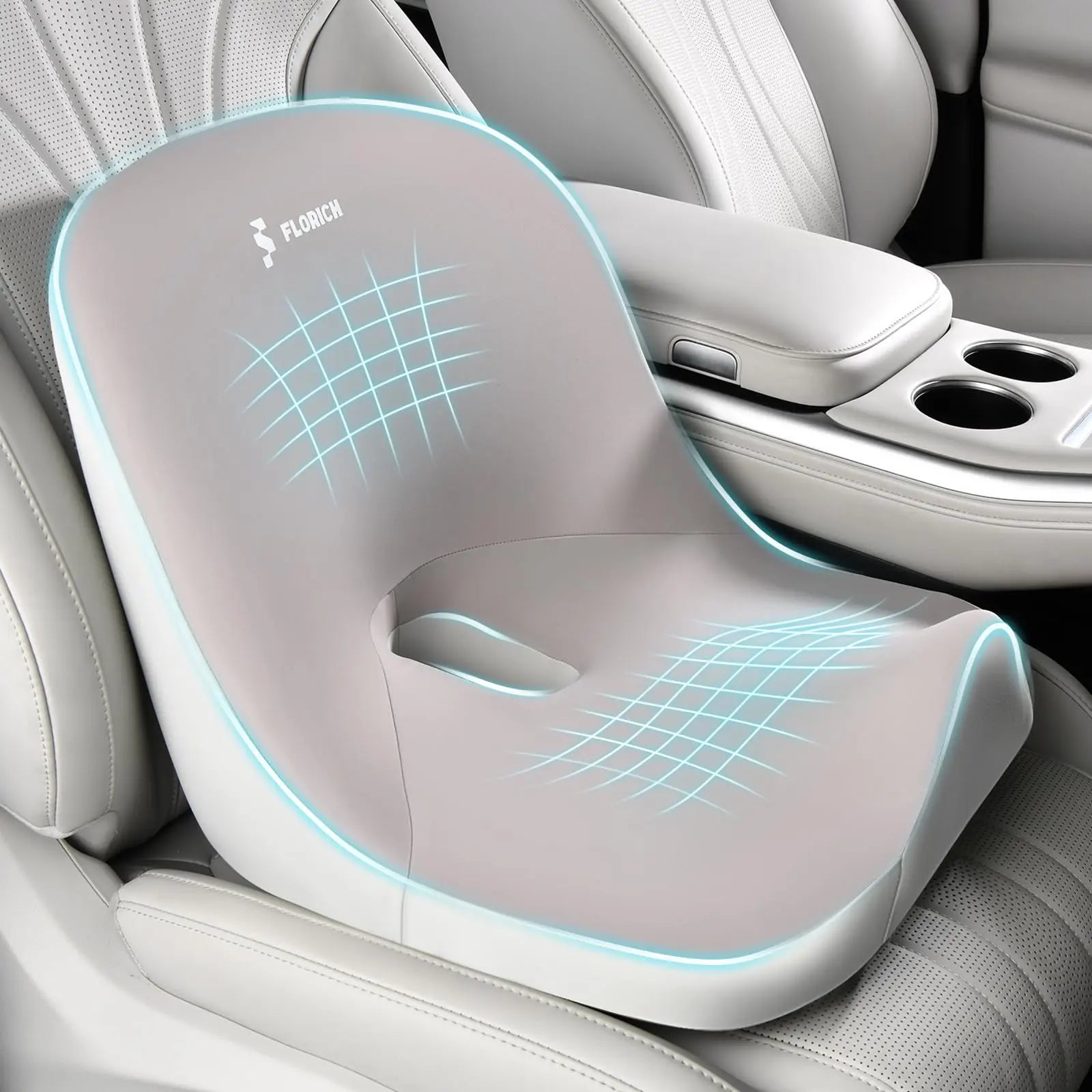 Relieve Back Pain! Ergonomic L-Shaped Car Seat & Lumbar Cushion Set