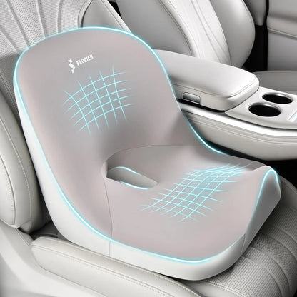 Relieve Back Pain! Ergonomic L-Shaped Car Seat & Lumbar Cushion Set