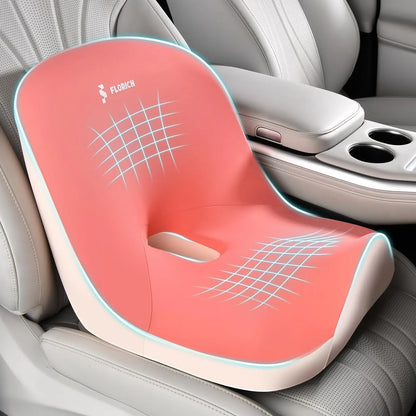 Relieve Back Pain! Ergonomic L-Shaped Car Seat & Lumbar Cushion Set