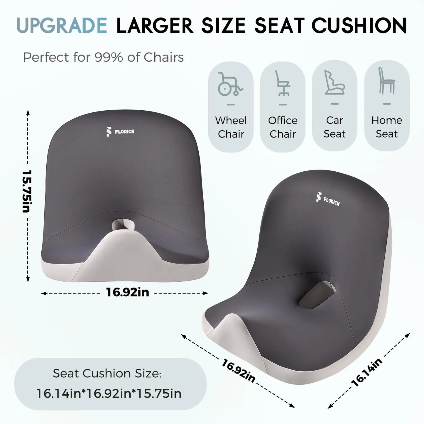 Relieve Back Pain! Ergonomic L-Shaped Car Seat & Lumbar Cushion Set