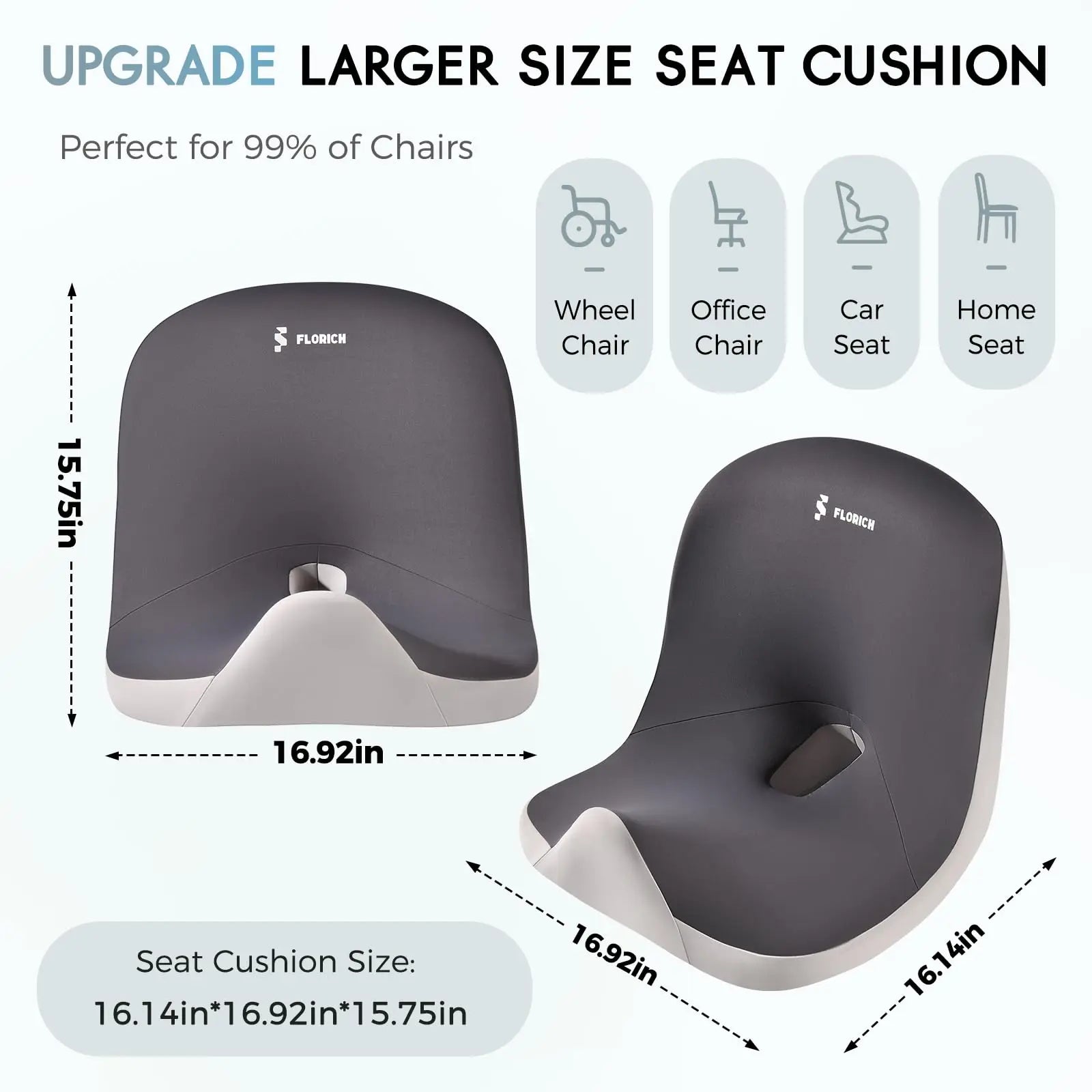 Relieve Back Pain! Ergonomic L-Shaped Car Seat & Lumbar Cushion Set