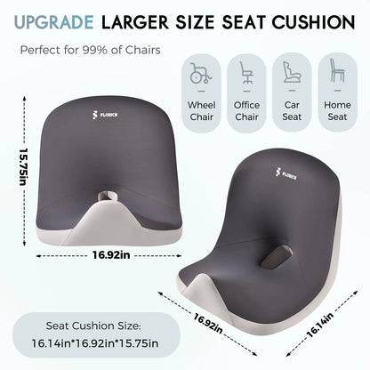 Relieve Back Pain! Ergonomic L-Shaped Car Seat & Lumbar Cushion Set