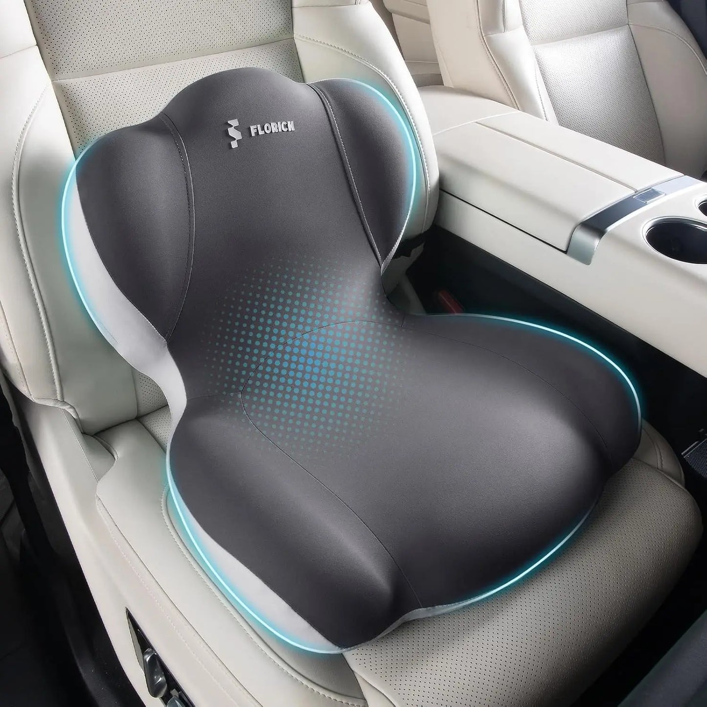 Relieve Back Pain! Ergonomic L-Shaped Car Seat & Lumbar Cushion Set